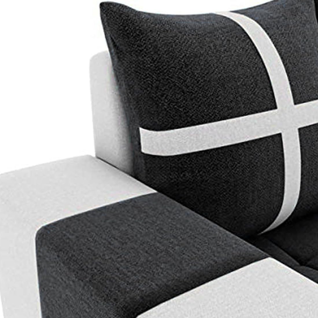 8 Seater Sofa Set, L Shape Sofa(Right Facing) 2 Ottoman, 6 Small Pillow with Coffee Table for Living Room Furniture | Sofa for Home & Office Furniture