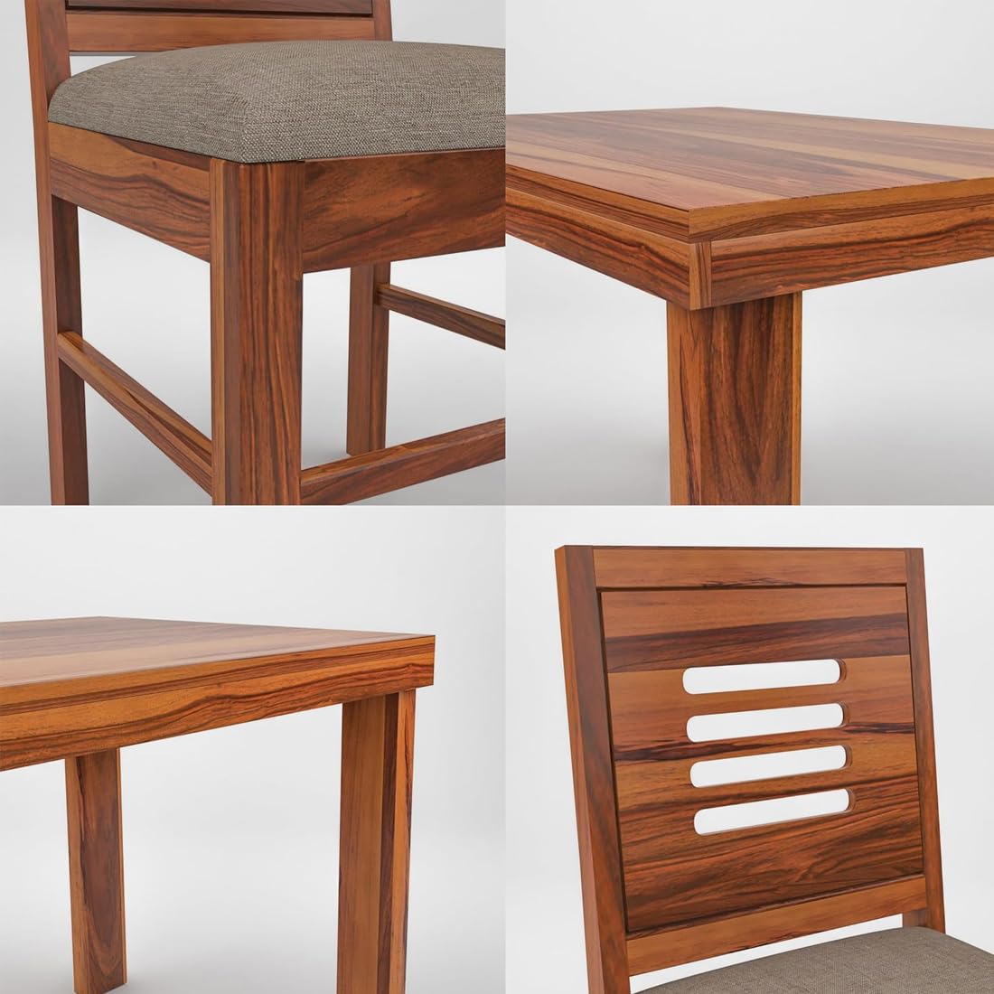 Sheesham Wood Dining Table (45x30 Inch) with 4 Chairs | Wooden Dining Table with Chair - Dining Room Furniture