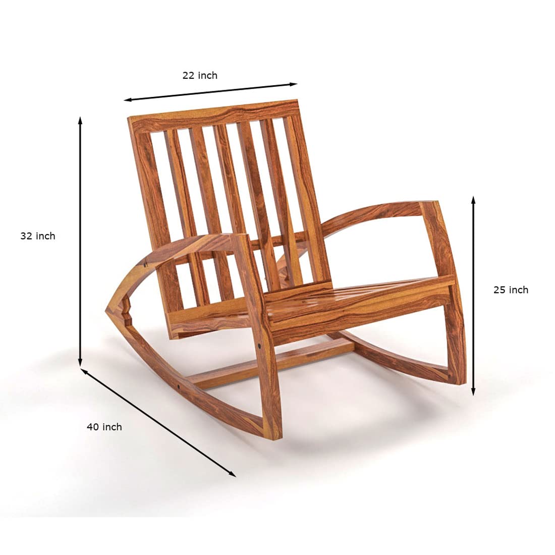 Sheesham Wood Rocking Chair for Adults, Wooden Rocking Chair | Rocking Chair for Adults for Home | Rocking Chair Cushion