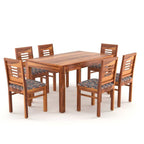 urniture Sheesham Wood Dining Table (57x35 Inch) with 6 Chairs | Wooden Dining Table with Chair | Dining Room Furniture