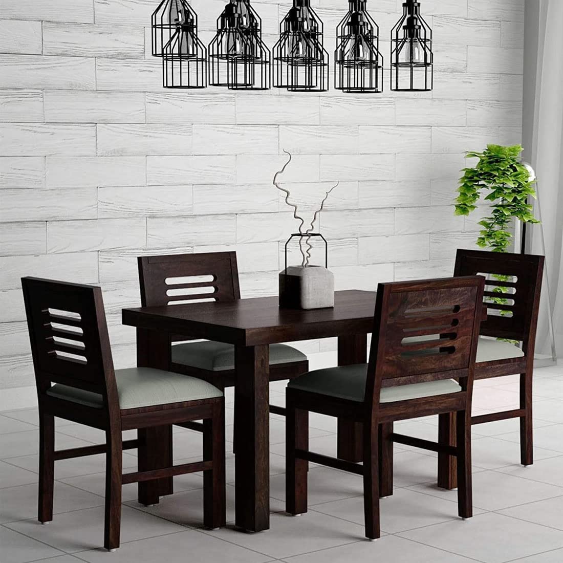 Sheesham Wood Dining Table(45x30) with 4 Chairs | 4 Seater Dining Set | Wooden Dining Table with Chair - Dining Room Furniture |