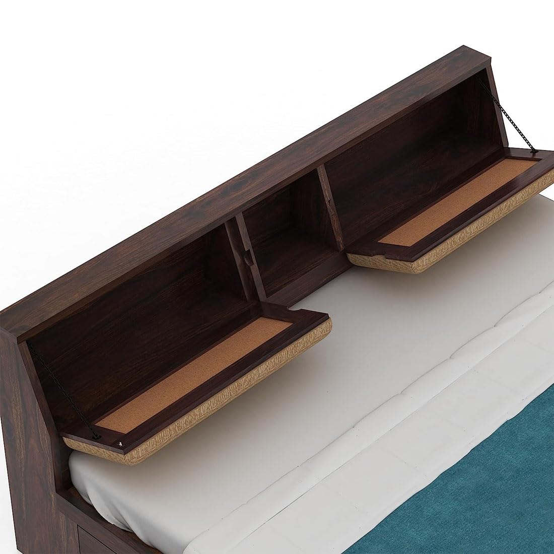 Wood Bed with Box Storage | Solid Wood Bed for Bedroom, Living Room | Wooden Bed King Size | Wooden Furniture Beds for Home