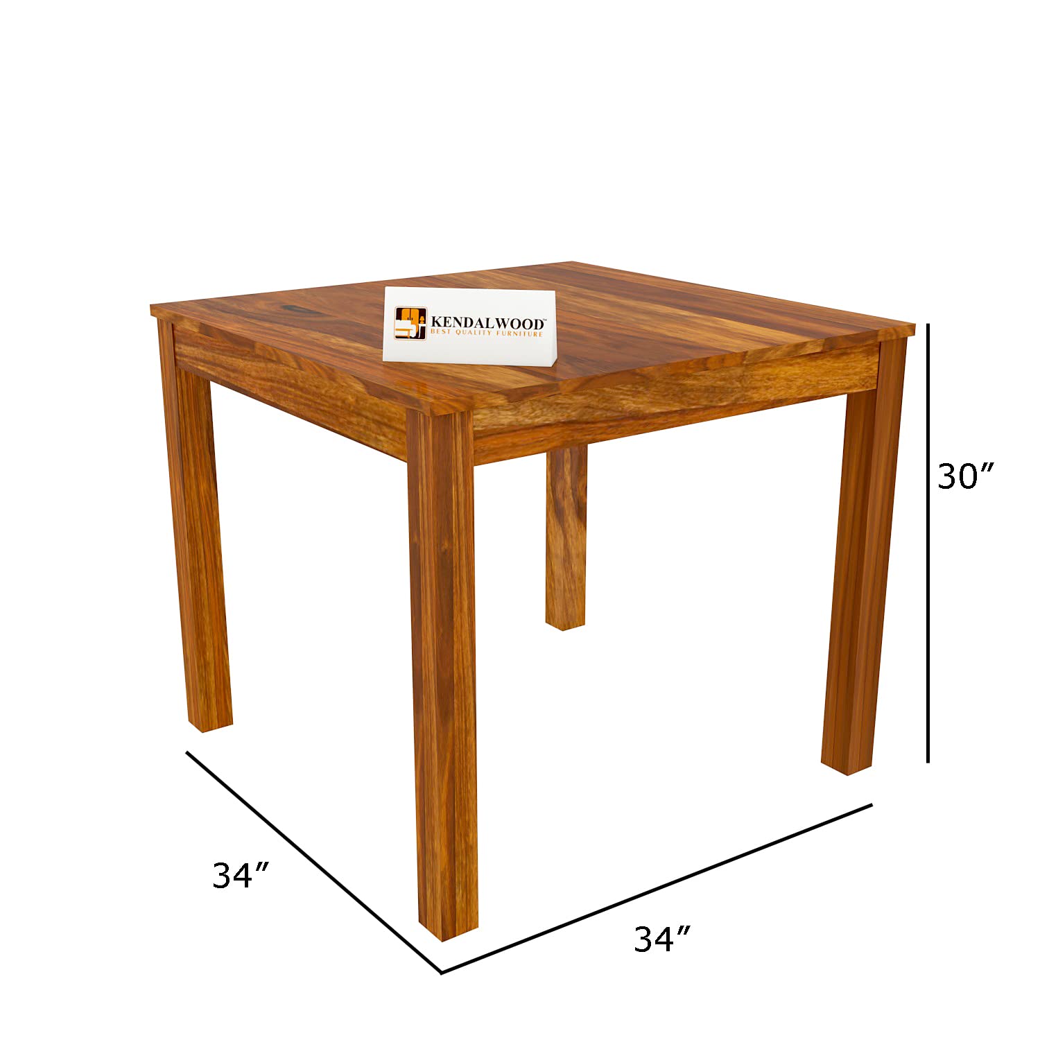 Sheesham Wood Dining Table(34x34) with 4 Chairs | 4 Seater Dining Set | Wooden Dining Table with Chair - Dining Room Furniture