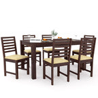 Sheesham Wood Dining Table(57x35) with 6 Chairs | 6 Seater Dining Set | Wooden Dining Table with Chair - Dining Room Furniture