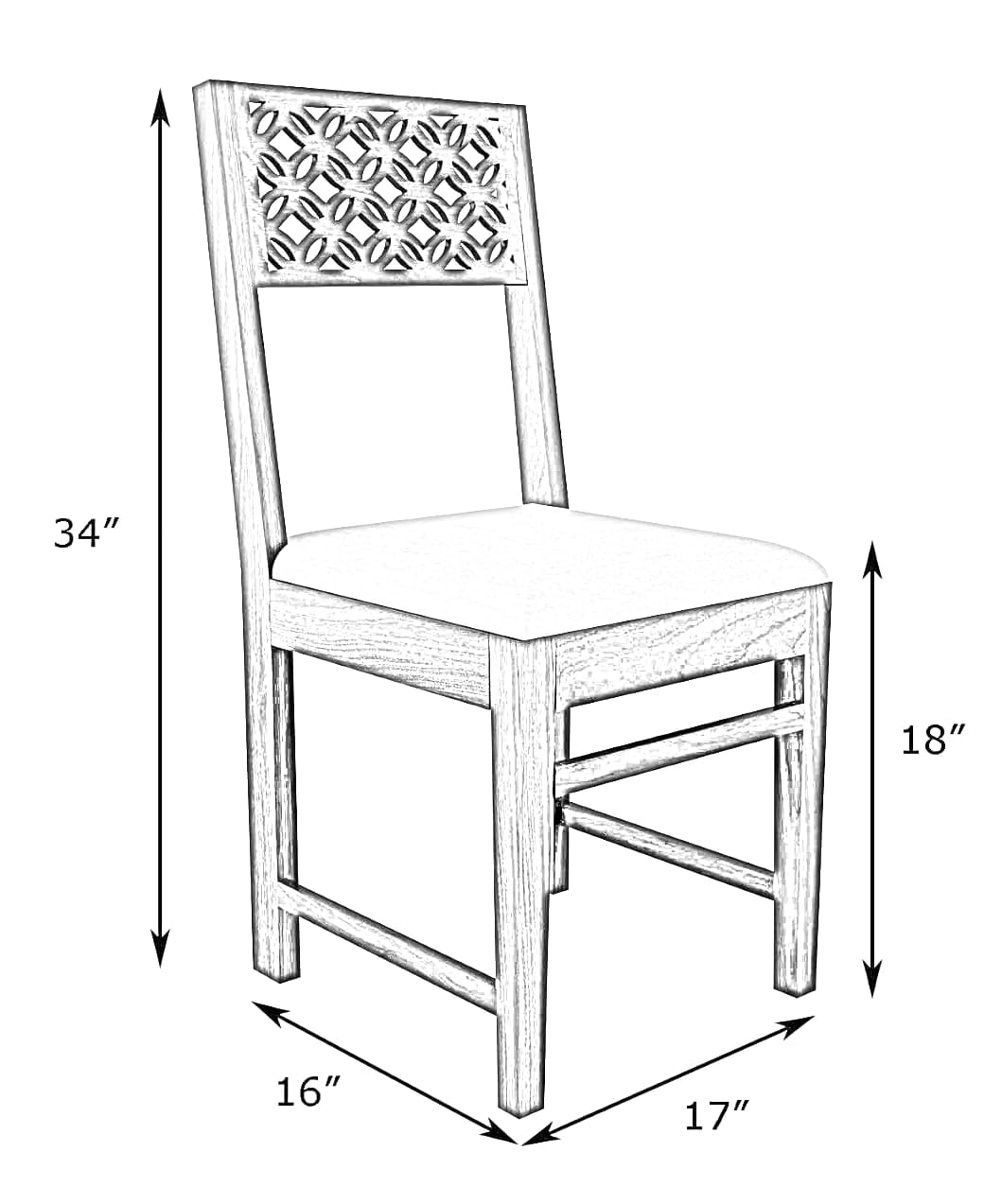 Furniture Solid Sheesham Wood Dining Study Multipurpose Chair