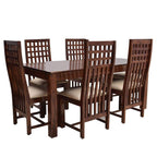 Sheesham Wood Dining Table(57x35) with 6 Chairs | 6 Seater Dining Set | Wooden Dining Table with Chair - Dining Room Furniture