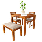 Premium Sheesham Wood Dining Table (34x34) with 4 Chairs | 4 Seater Dining Set
