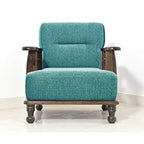 Solid Wood 5 Seater Wooden Sofa Set for Living Room Furniture | 3+1+1 Fabric Sofa Set Without Centre Table | Sofa for Home & Office Furniture