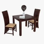 Premium Sheesham Wood Dining Table (34x34) with 2 Chairs |2 Seater Dining Set | Wooden Dining Table with Chair | Dining Room Furniture