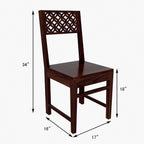 Modern Home Furniture | Solid Wood Dining Chair Set of 2 | Multipurpose Chair for Home & Office | Honey Finish |Pre Assembled (Ready to Use)