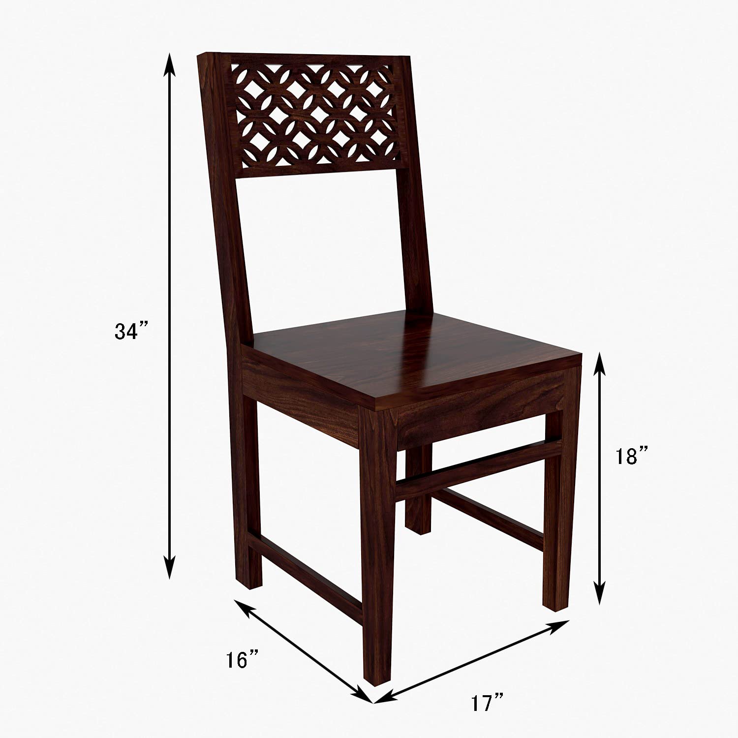 Modern Home Furniture | Solid Wood Dining Chair Set of 2 | Multipurpose Chair for Home & Office | Honey Finish |Pre Assembled (Ready to Use)