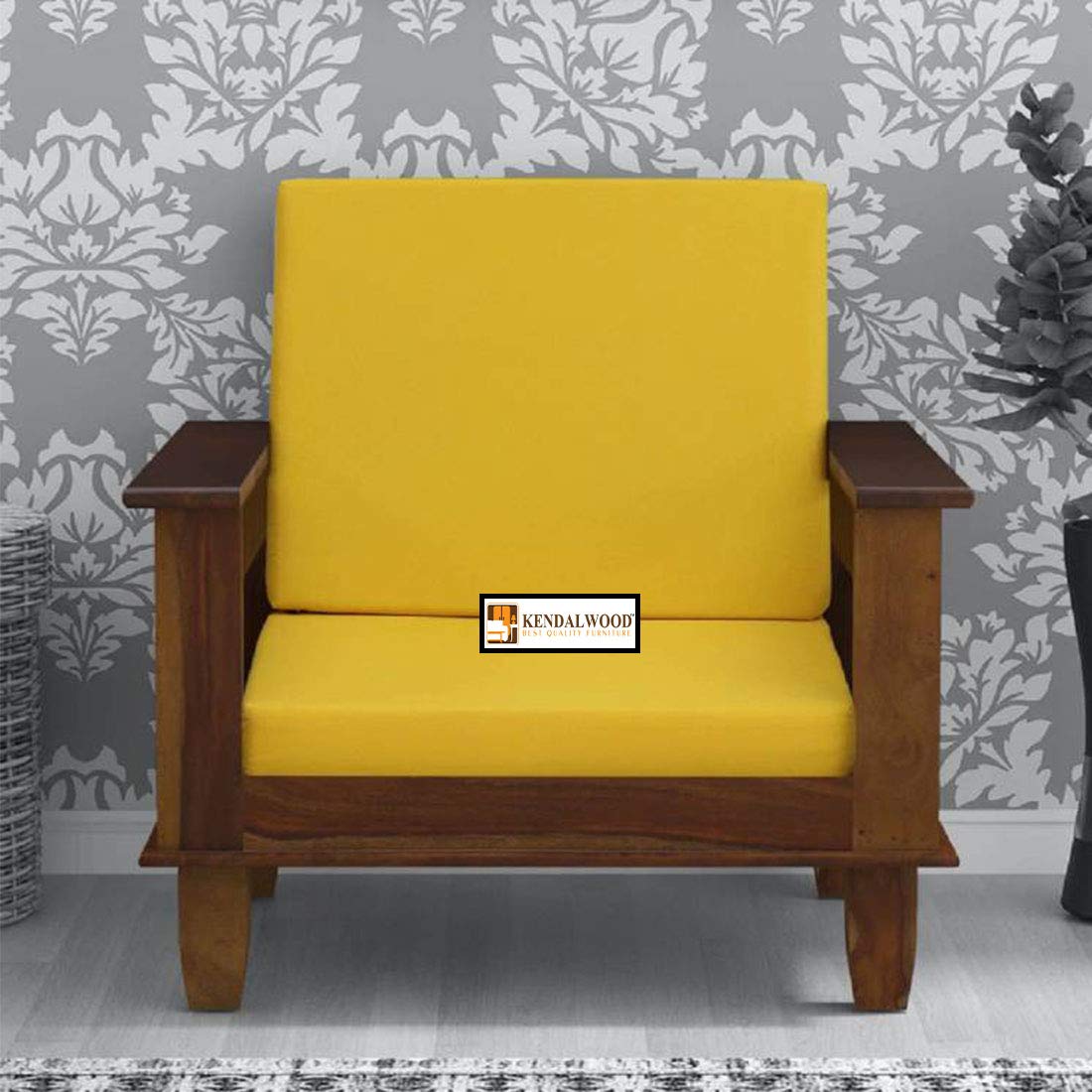 Sheesham Wood 1 Seater Wooden Sofa Set for Living Room Furniture | Sofa for Home & Office | Wooden Sofa Set | 1 Seater Sofa