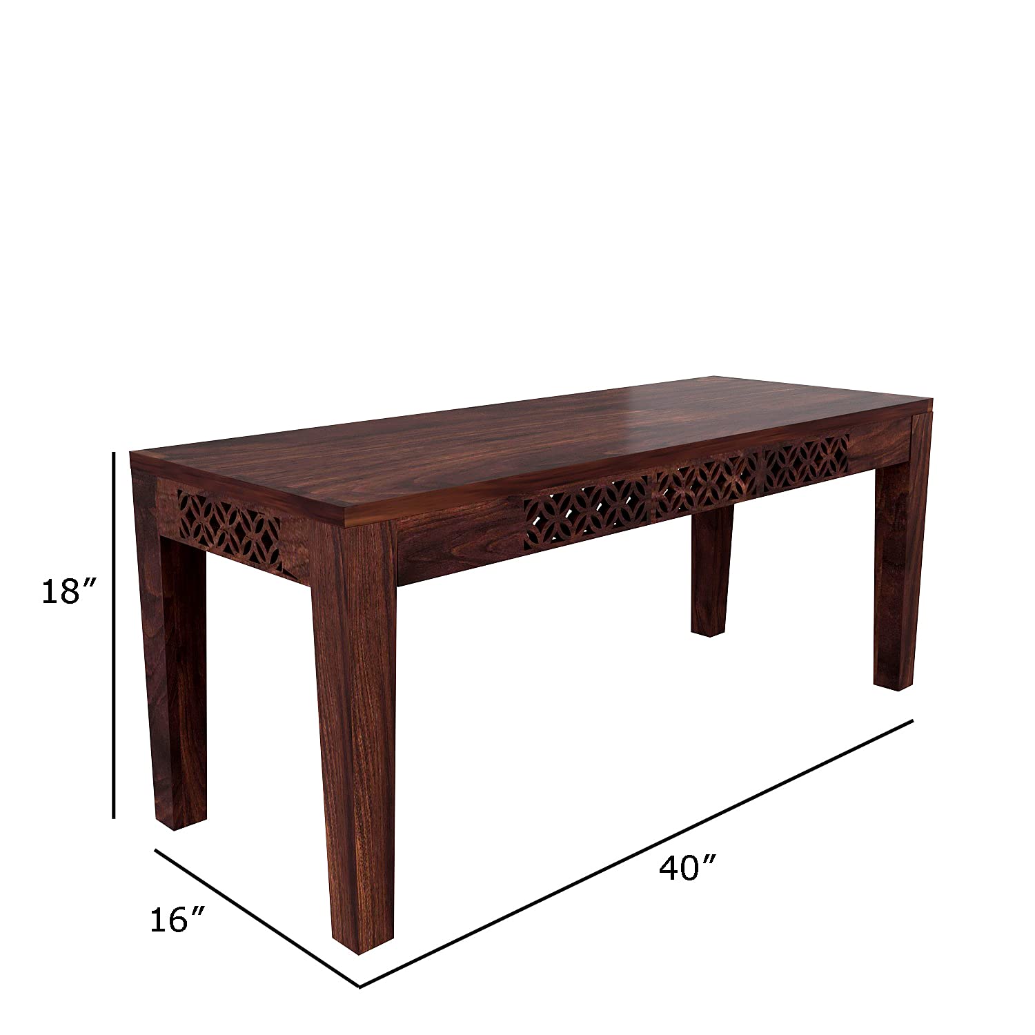 Sheesham Wood Dining Table(57x35) with 4 Chairs & 1 Bench | 6 Seater Dining Set | Wooden Dining Table with Chair - Dining Room Furniture