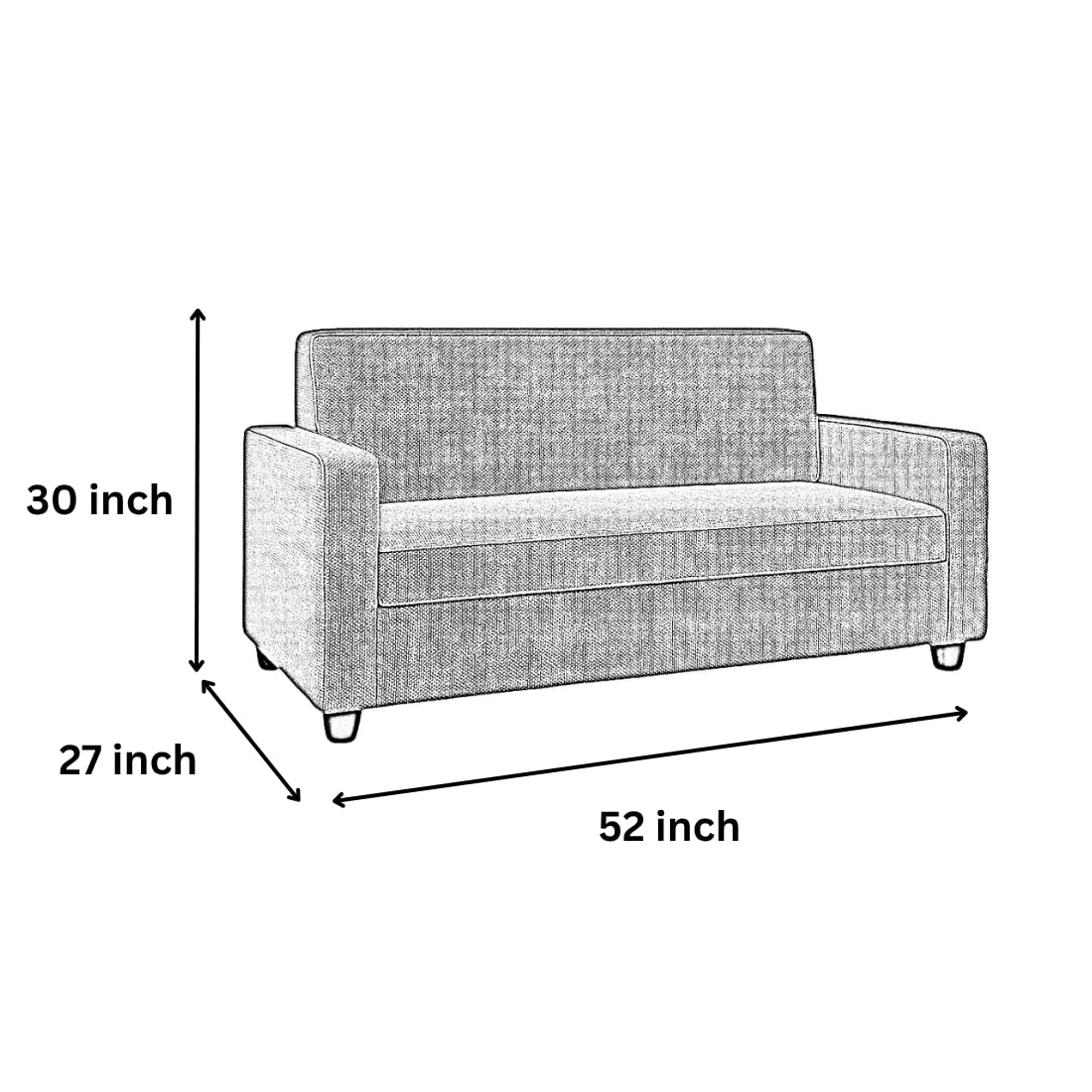 2 Seater Sofa | Fabric 2 Seater Sofa Set | Sofa for Living Room & Home | Furniture for Office & Hotels