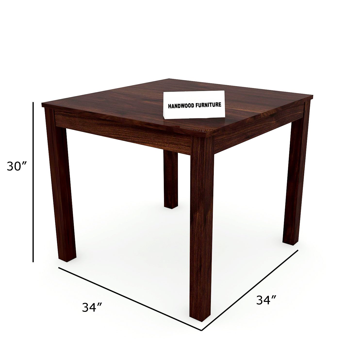 Premium Sheesham Wood Dining Table (34x34) with 2 Chairs | 2 Seater Dining Set | Wooden Dining Table with Chair | Dining Room Furniture