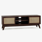 Sheesham Wooden TV Entertainment Unit | TV Unit for Bedroom, Living Room | Cabinet with Storage | Finish Color:- Walnut