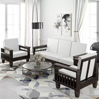 Solid Sheesham Wood Sofa Set | 5 Seater Wooden Sofa Set | 3+1+1 Sofa | Sofa Set