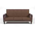 Solid Wood 5 Seater Wooden Sofa Set for Living Room Furniture 5 Seater 3+1+1 Fabric Sofa Set with Center Table