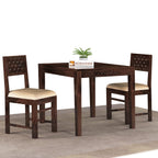 Sheesham Wood Dining Table Square (34x34 inch) with 2 Chair | 2 Seater Dining Set