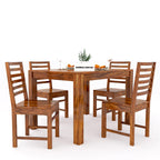 Premium Sheesham Wood Dining Table(45x30) with 4 Chairs | 4 Seater Dining Set | Wooden Dining Table with Chair | Dining Room Furniture