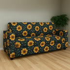 Sheesham Wood 3 Seater Sofa for Living Room | Fabric 3 Seater Sofa Set | Sofa for Home & Office
