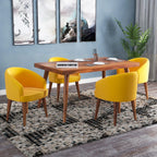 Premium Sheesham Wood Dining Table (57x35) with 4 Chairs | 4 Seater Dining Set | Wooden Dining Table with Chair - Dining Room Furniture