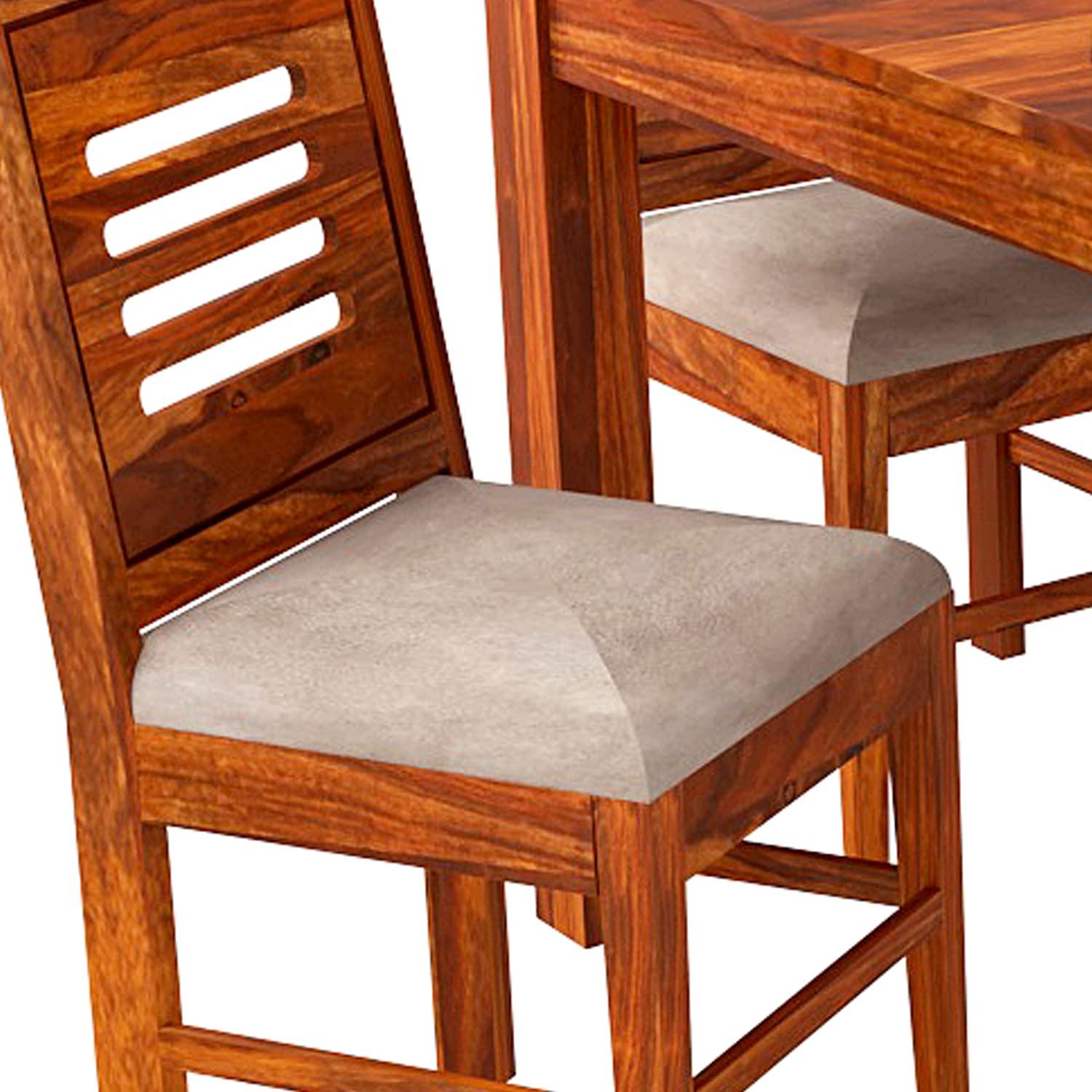 Sheesham Wood Dining Table (57x35 Inch) with 4 Chairs, 1 Bench |6 Seater Dining Set