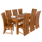 Sheesham Wood Dining Table (78x35) with 8 Chairs | 8 Seater Dining Set | Wooden Dining Table with Chair | Dining Room Furniture