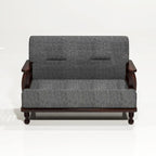 Solid Wood 2 Seater Wooden Sofa Set for Living Room Furniture Fabric 2 Seater Sofa