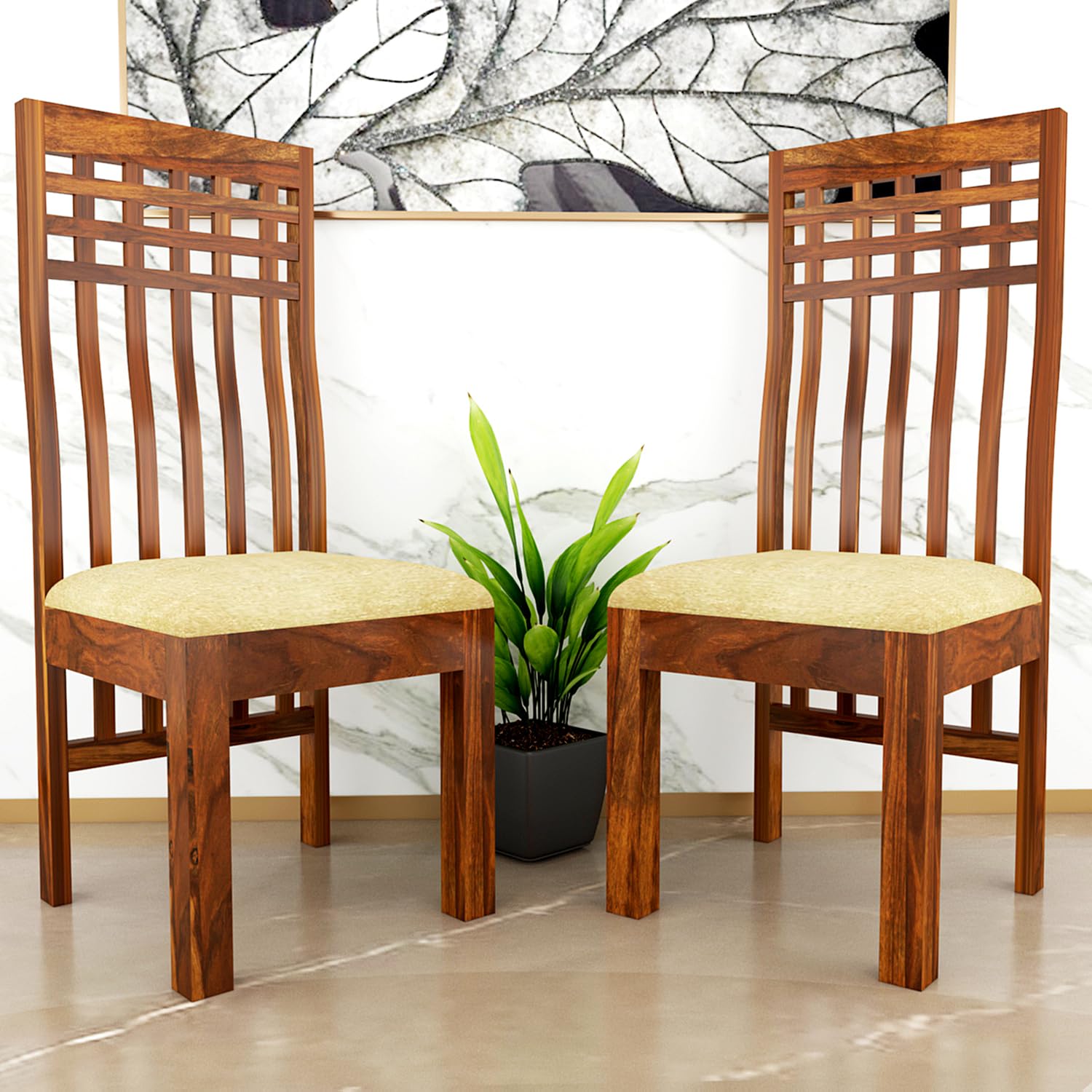 Modern Home Furniture | Solid Wood Dining Chair Set of 2 | Study & Multipurpose Chair for Home & Office