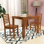 Sheesham Wood Dining Table Square (34x34 Inch) with 2 Chairs | Wooden Dining Table with Chair - Dining Room Furniture