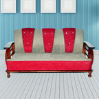 Solid Wood 5 Seater Wooden Sofa Set for Living Room Furniture | 3+1+1 Fabric Sofa Set Without Centre Table | Sofa for Home & Office Furniture