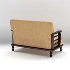 Solid Wood 2 Seater Wooden Sofa Set for Living Room Furniture Fabric 2 Seater Sofa