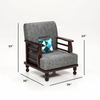 Sheesham Wood 1 Seater Wooden Sofa Set for Living Room Furniture | Sofa for Home & Office | Wooden Sofa Set | 1 Seater Sofa