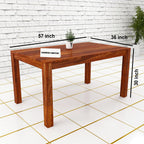 Sheesham Wood Dining Table(57x35) with 4 Chairs & 1 Bench | 6 Seater Dining Set | Best Furniture for Home | Dining Room Furniture