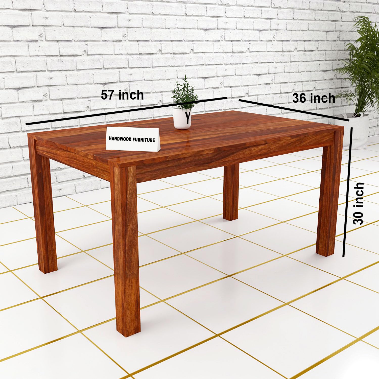 Sheesham Wood Dining Table(57x35) with 4 Chairs & 1 Bench | 6 Seater Dining Set | Best Furniture for Home | Dining Room Furniture