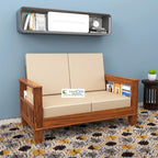 KendalWood Furniture 2 Seater Sheesham Wood Honey Finish Sofa Set for Living Room