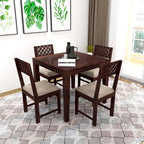 Premium Sheesham Wood Dining Table (34x34) with 4 Chairs |4 Seater Dining Set | Wooden Dining Table with Chair | Dining Room Furniture