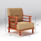 Solid Wood 1 Seater Wooden Sofa Set for Living Room Furniture | Sofa for Home & Office | 1 Seater Sofa