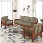 5 Seater Fabric Sofa Set for Living Room Furniture | Wooden 3+1+1 Sofa Set for Home & Office