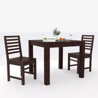 Sheesham Wood Dining Table Square (34x34 Inch) with 2 Chairs | Wooden Dining Table with Chair - Dining Room Furniture