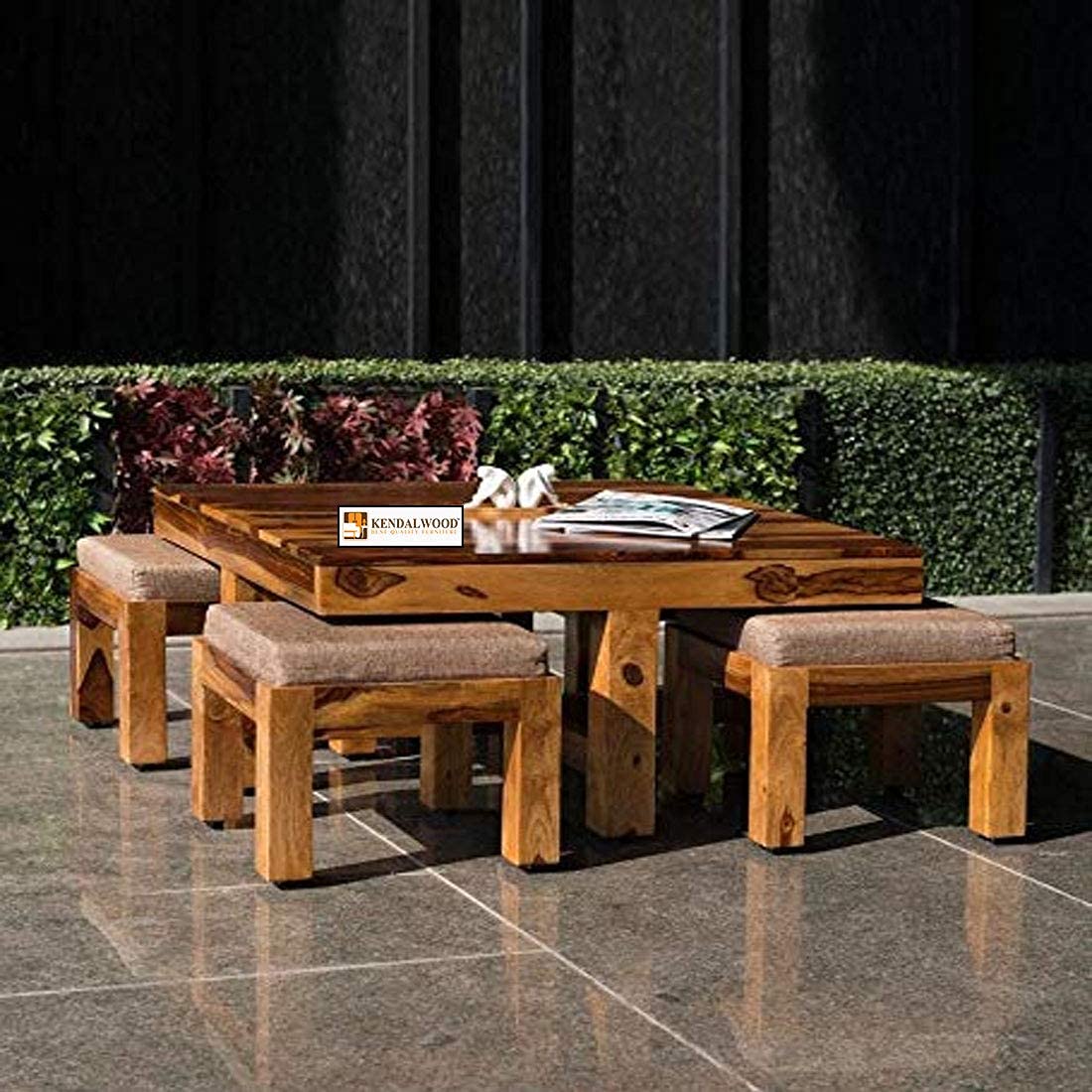 Square Sheesham Wood Coffee Table for Living Room | Wooden Center Table