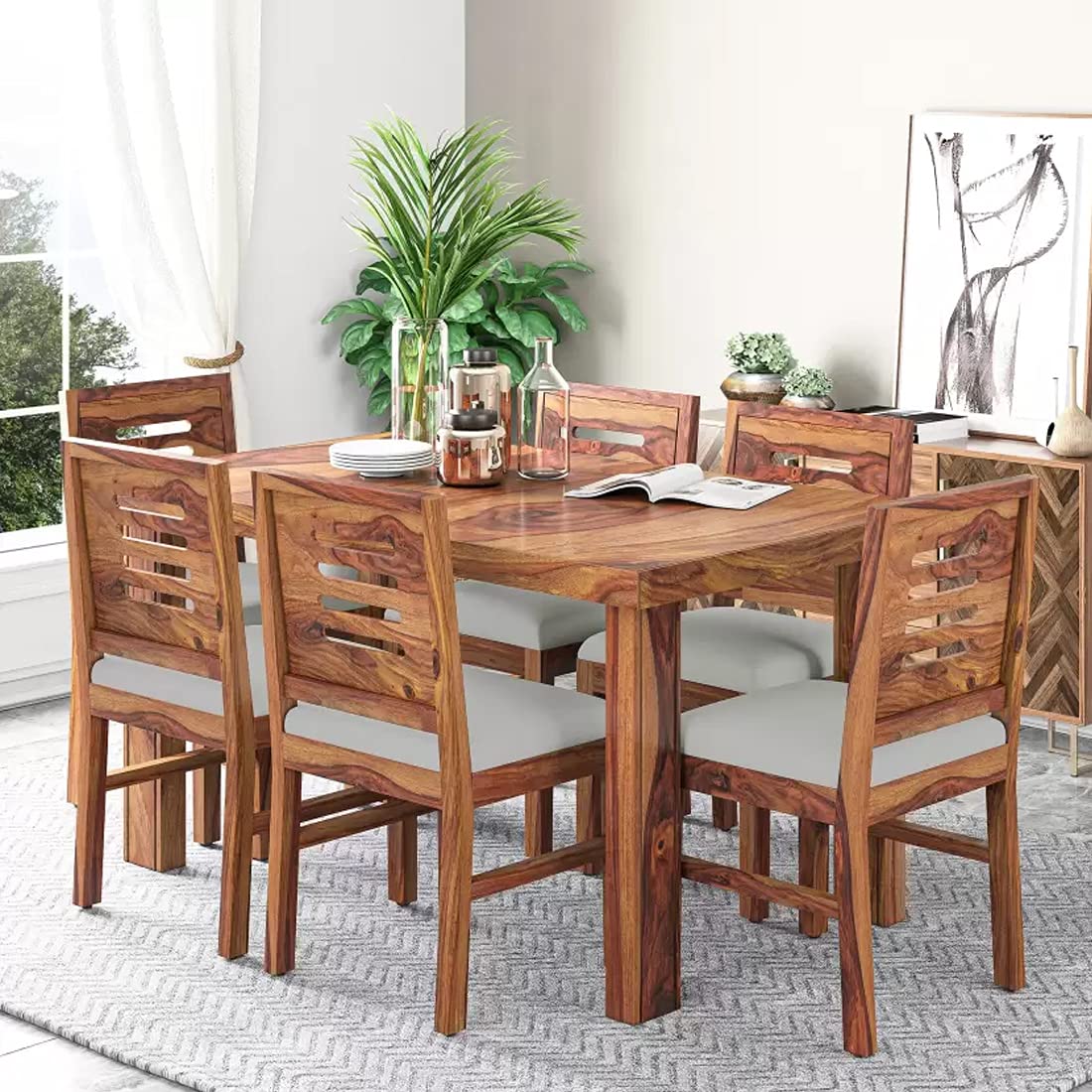 Kendal Sheesham Wood Table 6 Seater Wooden Dining Room Furniture