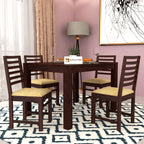 Sheesham Wood Dining Table (45x30 Inch) with 4 Chairs | Wooden Dining Table with Chair - Dining Room Furniture