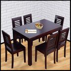 Sheesham Wood Dining Table with 6 Chairs | Wooden Dining Table