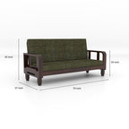Solid Wood 6 Seater Wooden Sofa Set for Living Room Furniture 6 Seater 3+2+1 Fabric Sofa Set with Center Table