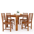 Sheesham Wood Dining Table (45x30 Inch) with 4 Chairs | Wooden Dining Table with Chair - Dining Room Furniture