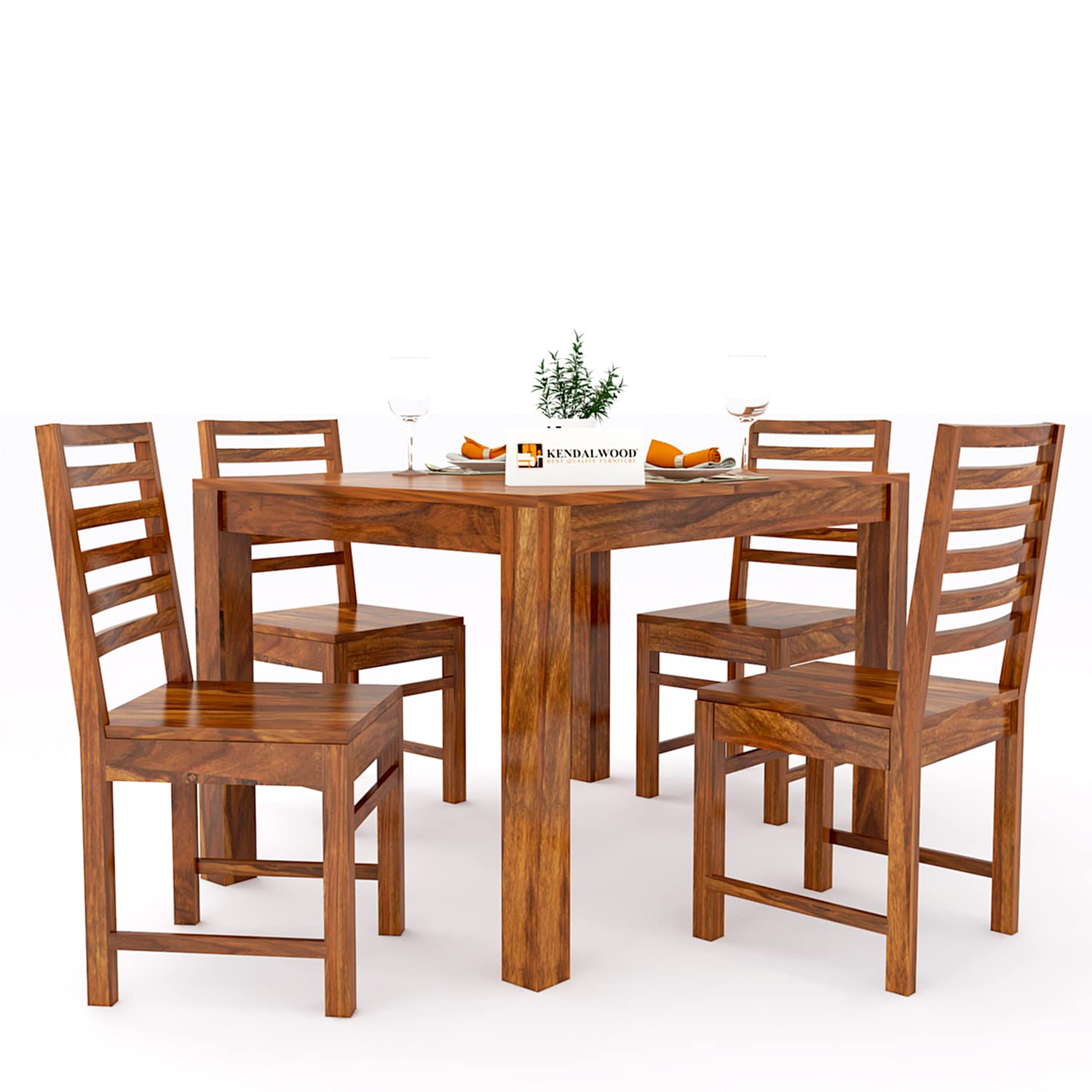 Sheesham Wood Dining Table (45x30 Inch) with 4 Chairs | Wooden Dining Table with Chair - Dining Room Furniture