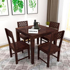 Premium Sheesham Wood Dining Table (34x34) with 4 Chairs | 4 Seater Dining Set