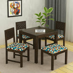 Sheesham Wood Dining Table (34x34) with 3 Chairs & 1 Bench | 4 Seater Dining Set